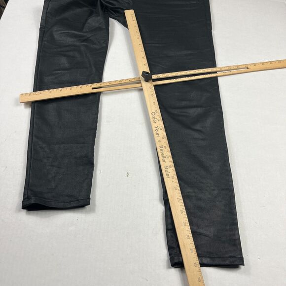 Flog Pants 28 Black Pull-On Stretch Coated Skinny Trousers Israel Dressy Casual - Picture 6 of 15